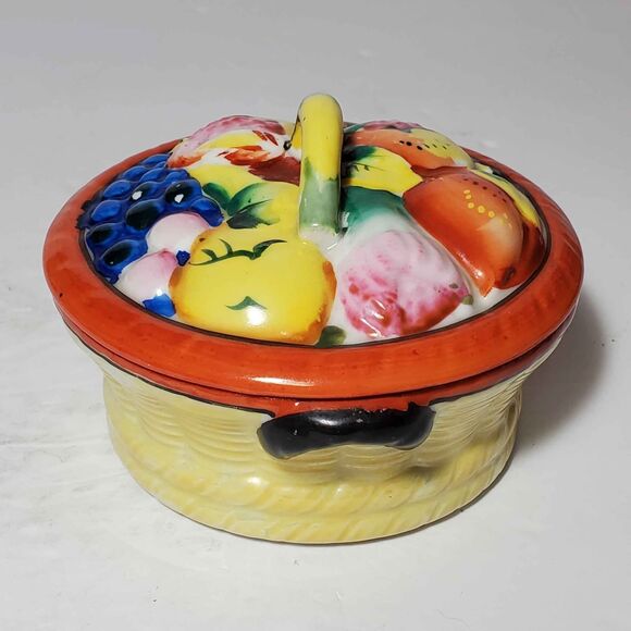 Gold Castle Fruit Trinket Box Japan Vintage - Picture 6 of 9